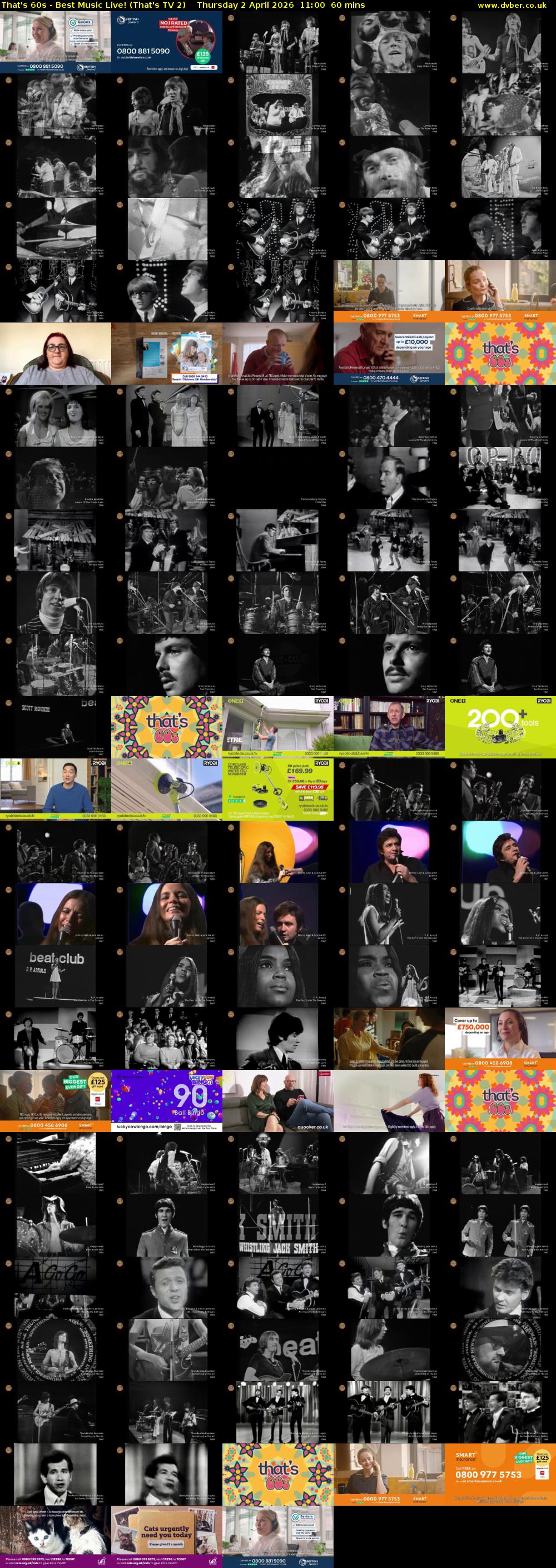That's 60s - Best Music Live! (That's TV 2) Thursday 2 April 2026 11:00 - 12:00