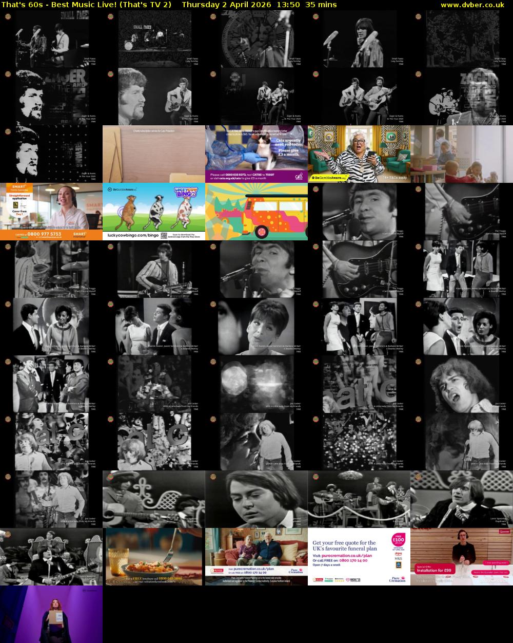 That's 60s - Best Music Live! (That's TV 2) Thursday 2 April 2026 13:50 - 14:25