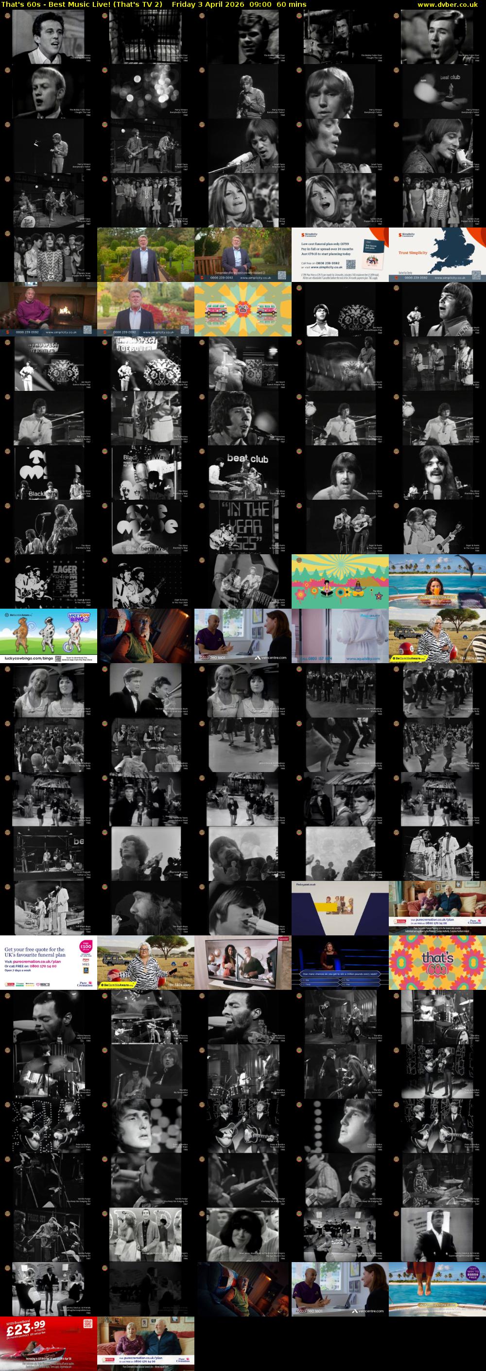 That's 60s - Best Music Live! (That's TV 2) Friday 3 April 2026 09:00 - 10:00