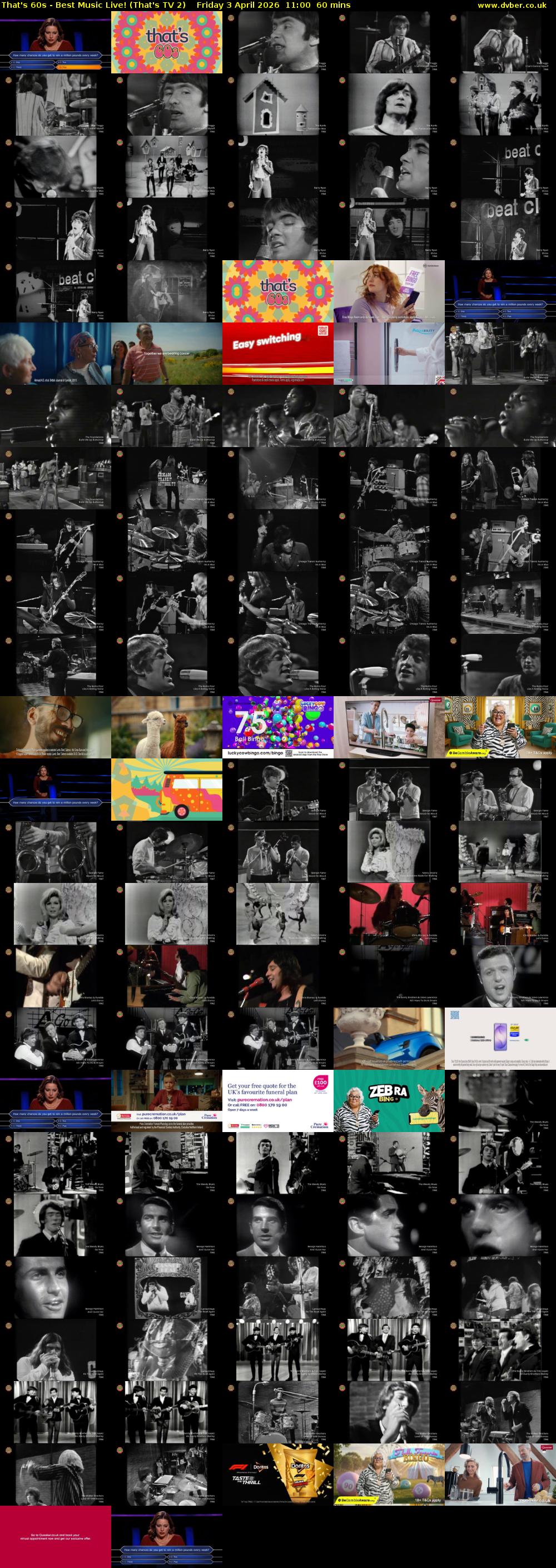 That's 60s - Best Music Live! (That's TV 2) Friday 3 April 2026 11:00 - 12:00