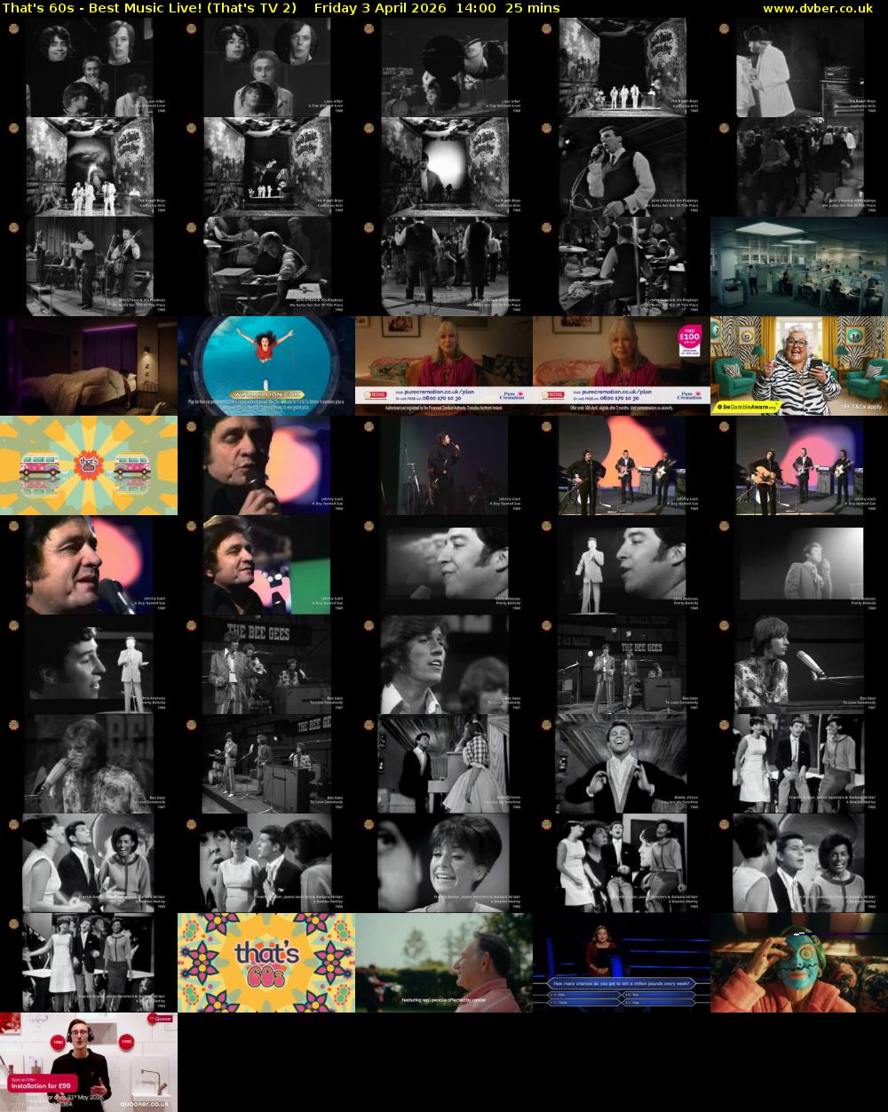 That's 60s - Best Music Live! (That's TV 2) Friday 3 April 2026 14:00 - 14:25