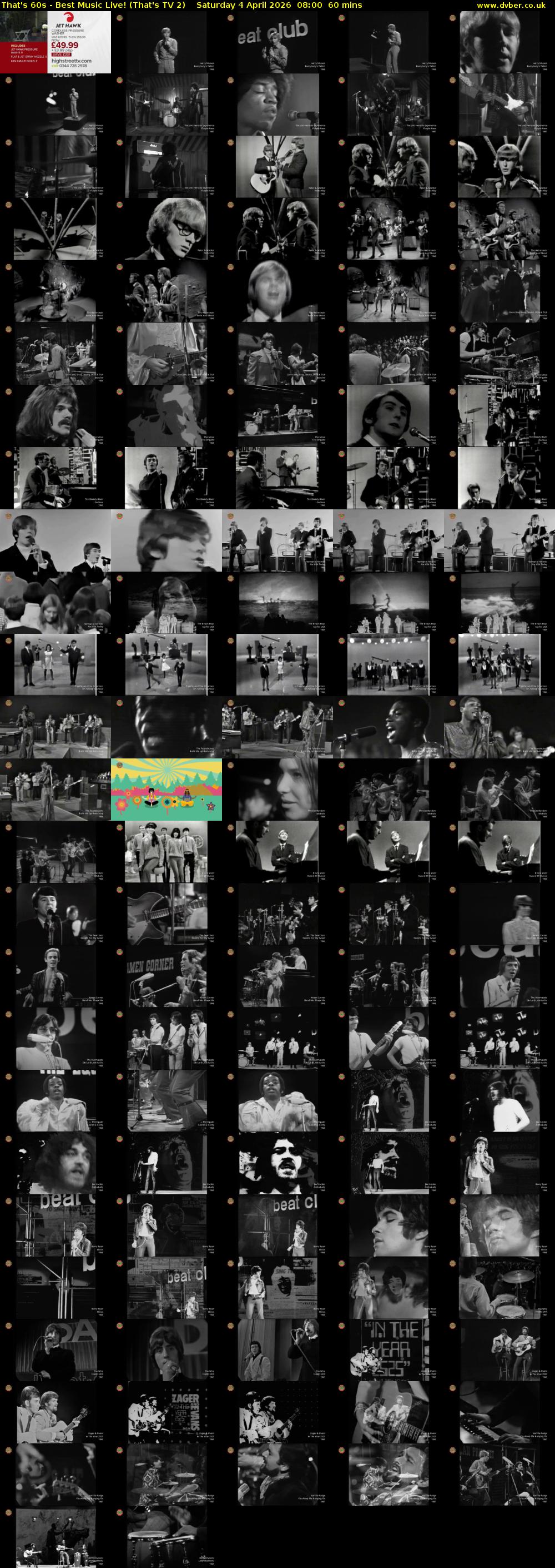 That's 60s - Best Music Live! (That's TV 2) Saturday 4 April 2026 08:00 - 09:00