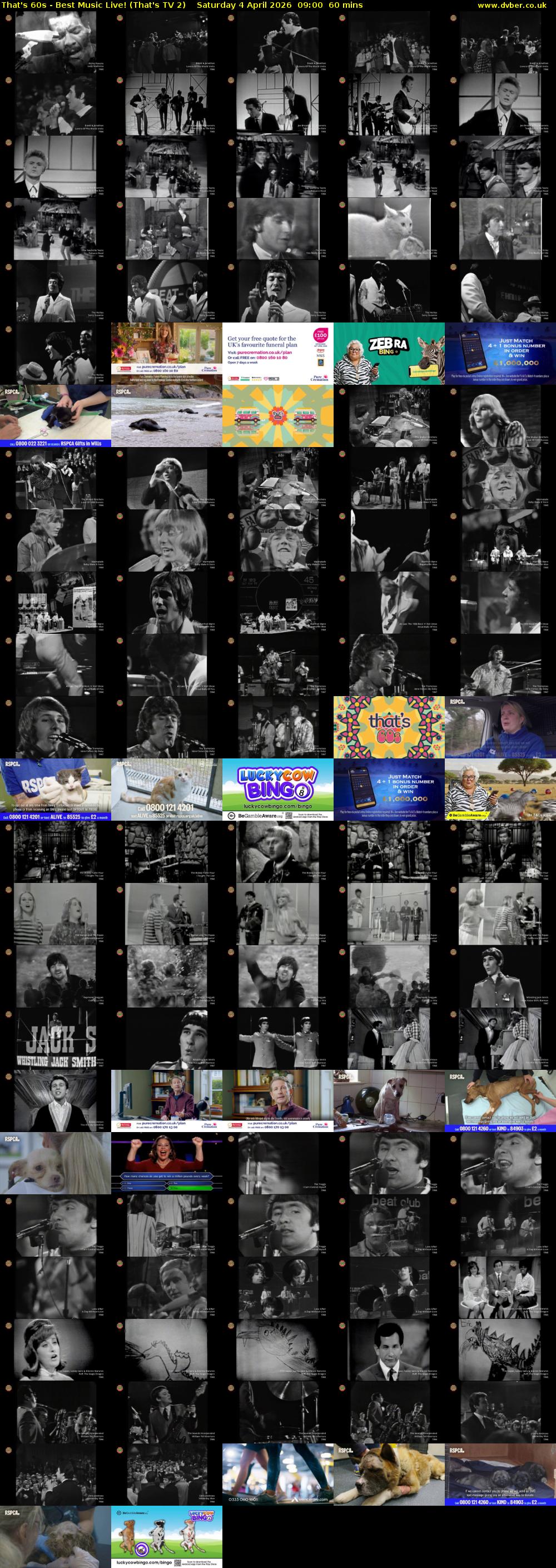 That's 60s - Best Music Live! (That's TV 2) Saturday 4 April 2026 09:00 - 10:00