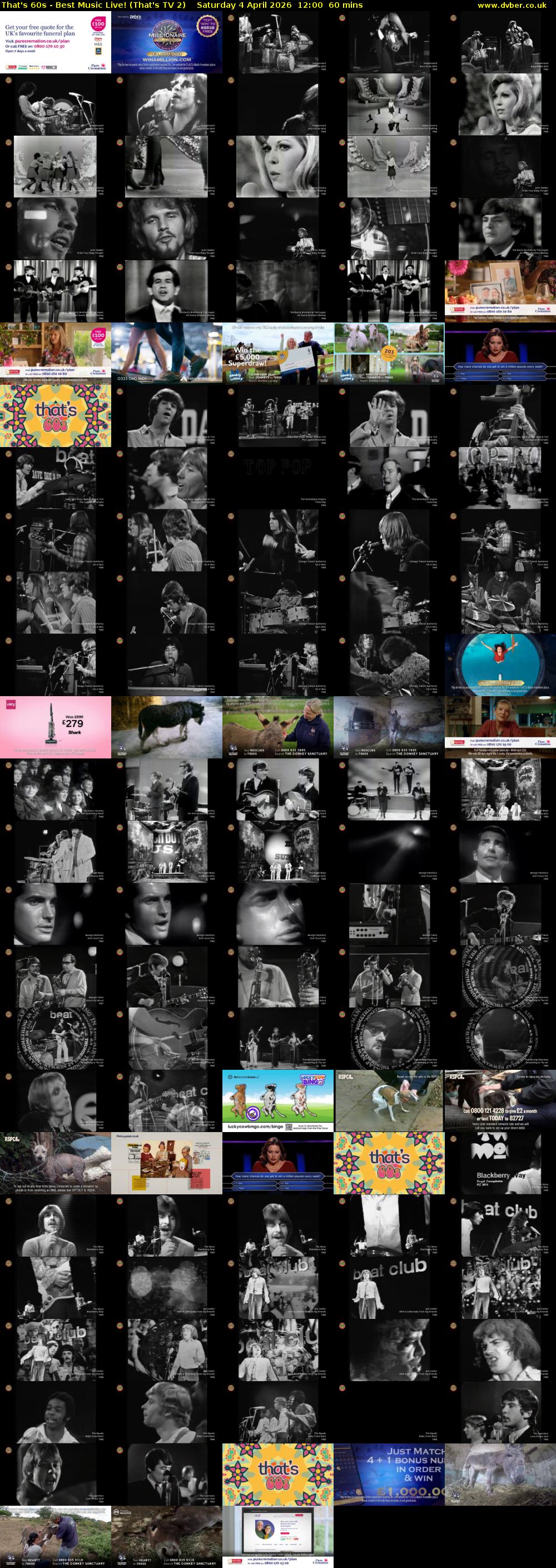 That's 60s - Best Music Live! (That's TV 2) Saturday 4 April 2026 12:00 - 13:00