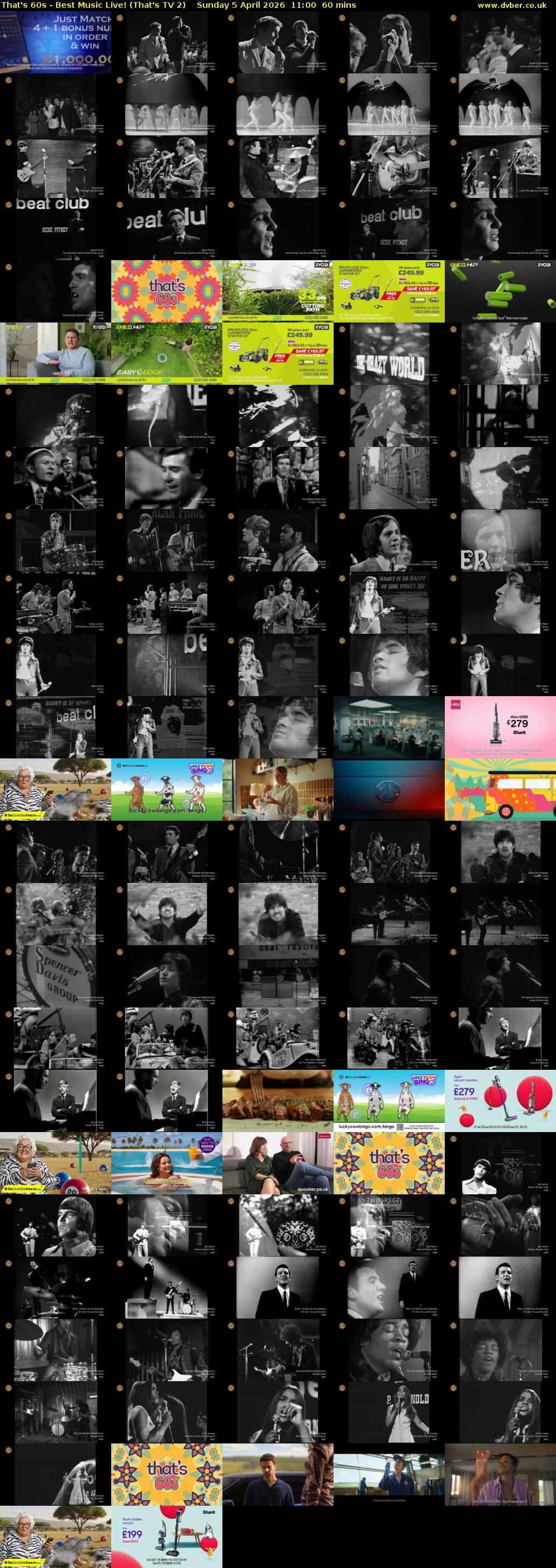 That's 60s - Best Music Live! (That's TV 2) Sunday 5 April 2026 11:00 - 12:00