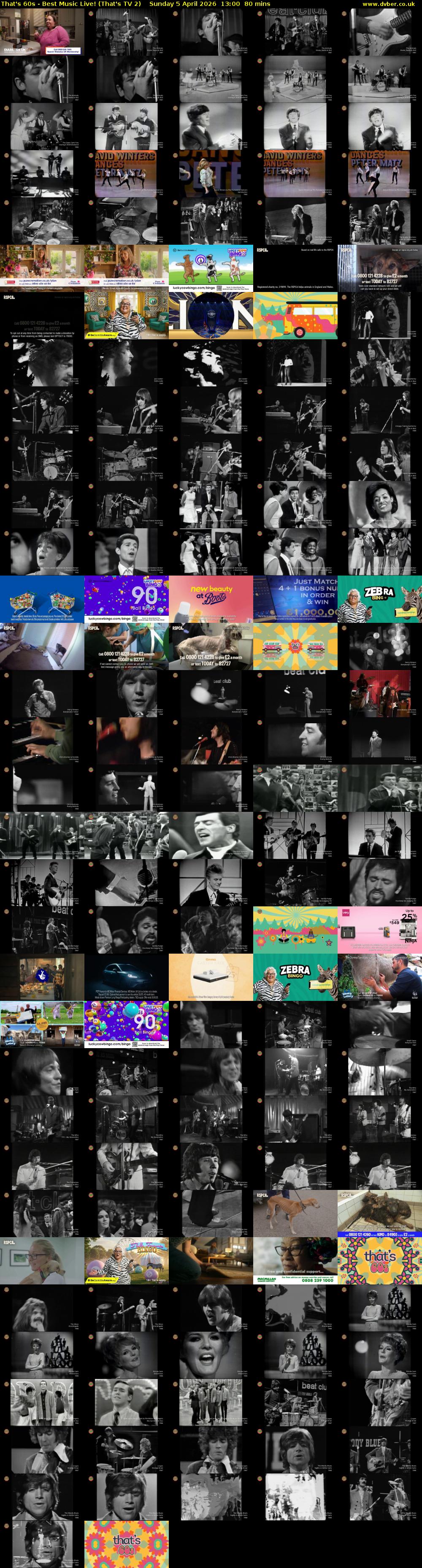 That's 60s - Best Music Live! (That's TV 2) Sunday 5 April 2026 13:00 - 14:20