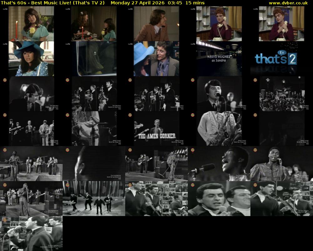 That's 60s - Best Music Live! (That's TV 2) Monday 27 April 2026 03:45 - 04:00