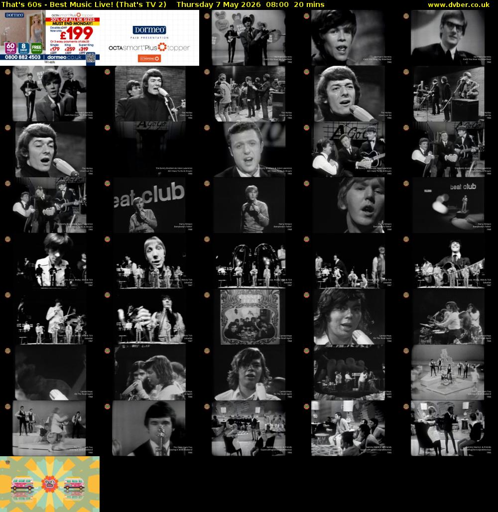 That's 60s - Best Music Live! (That's TV 2) Thursday 7 May 2026 08:00 - 08:20