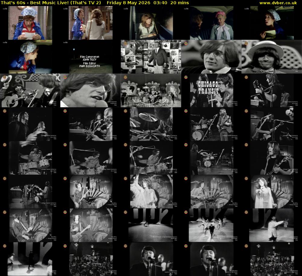 That's 60s - Best Music Live! (That's TV 2) Friday 8 May 2026 03:40 - 04:00