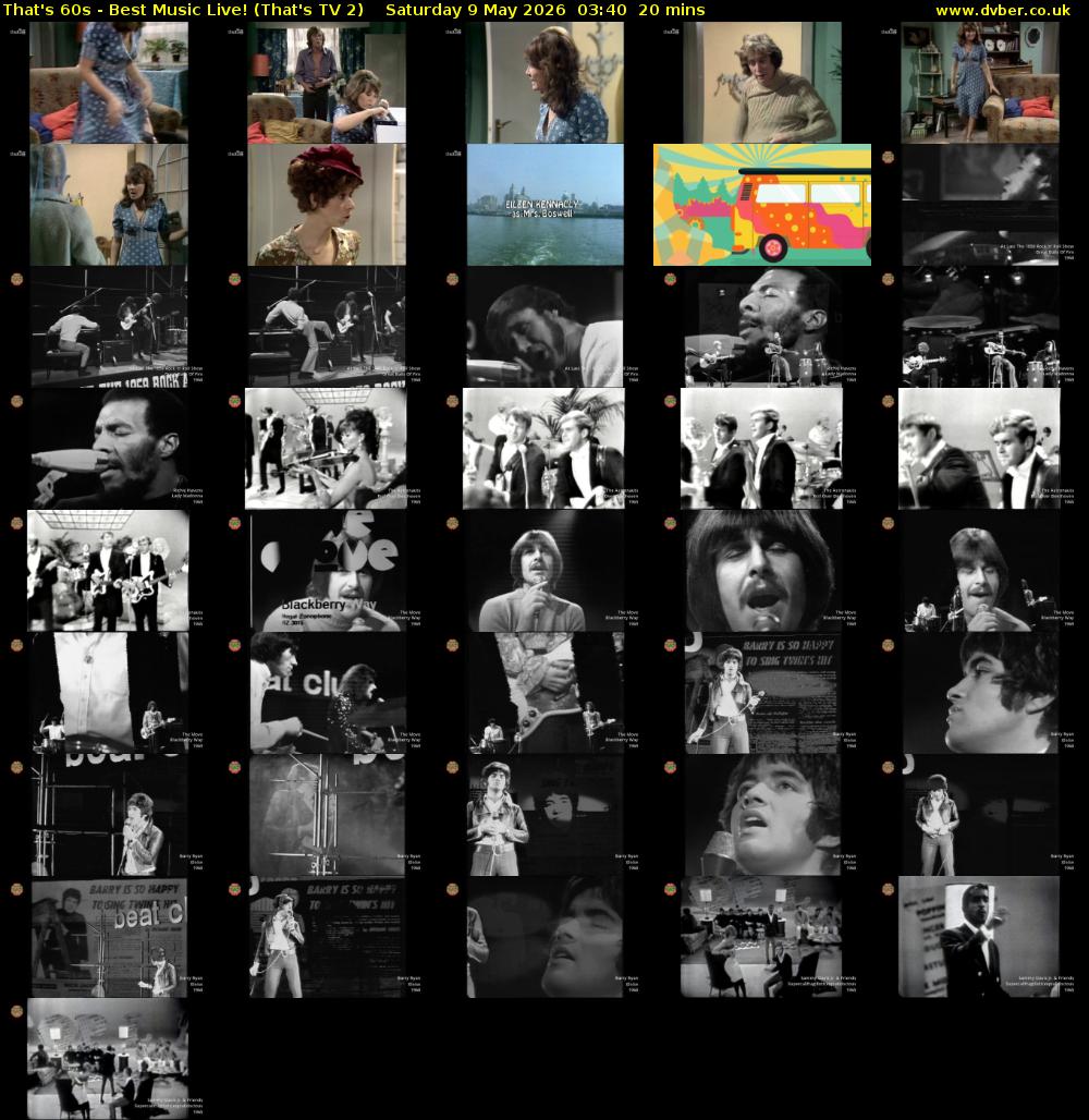 That's 60s - Best Music Live! (That's TV 2) Saturday 9 May 2026 03:40 - 04:00