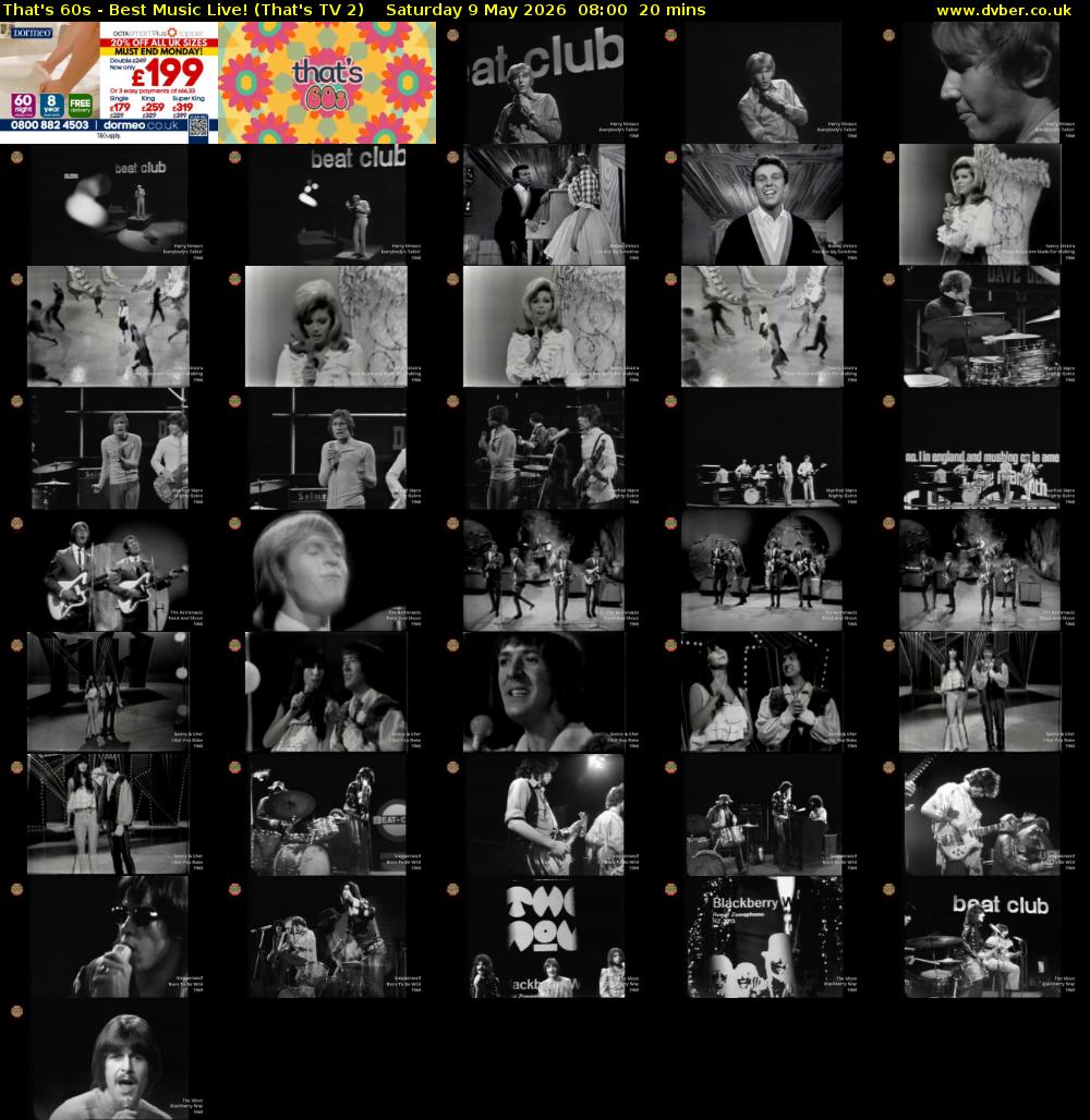 That's 60s - Best Music Live! (That's TV 2) Saturday 9 May 2026 08:00 - 08:20