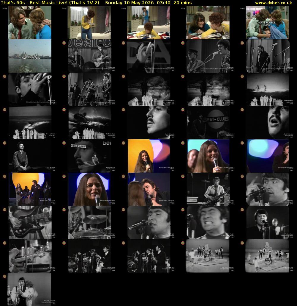 That's 60s - Best Music Live! (That's TV 2) Sunday 10 May 2026 03:40 - 04:00