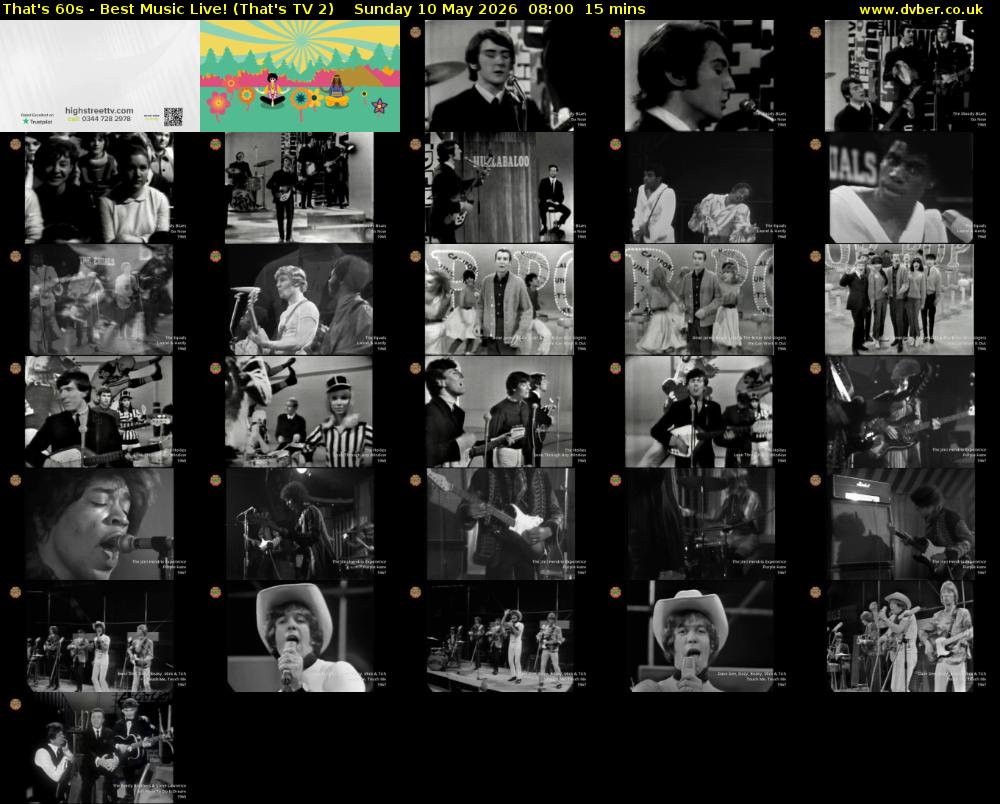 That's 60s - Best Music Live! (That's TV 2) Sunday 10 May 2026 08:00 - 08:15