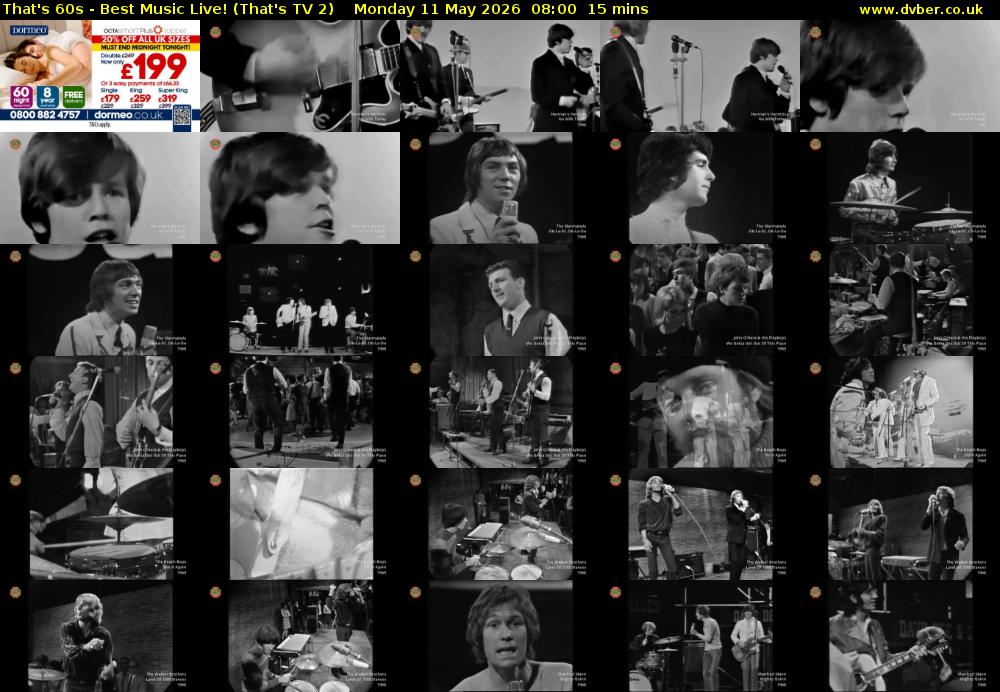 That's 60s - Best Music Live! (That's TV 2) Monday 11 May 2026 08:00 - 08:15