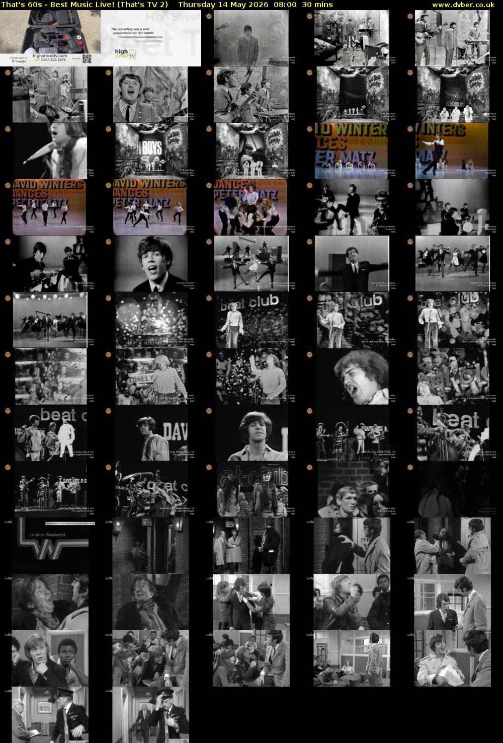 That's 60s - Best Music Live! (That's TV 2) Thursday 14 May 2026 08:00 - 08:30