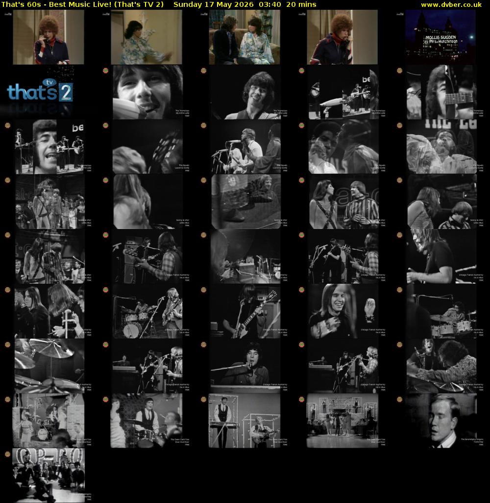 That's 60s - Best Music Live! (That's TV 2) Sunday 17 May 2026 03:40 - 04:00