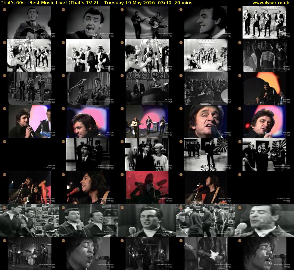 That's 60s - Best Music Live! (That's TV 2) Tuesday 19 May 2026 03:40 - 04:00