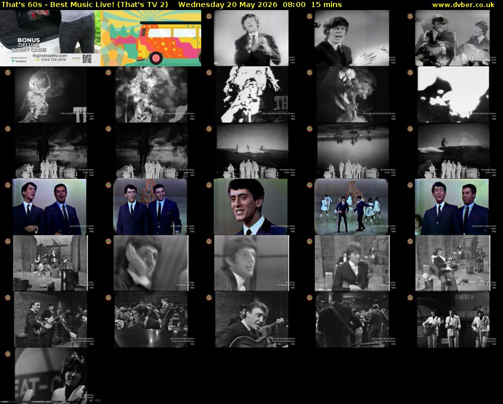 That's 60s - Best Music Live! (That's TV 2) Wednesday 20 May 2026 08:00 - 08:15