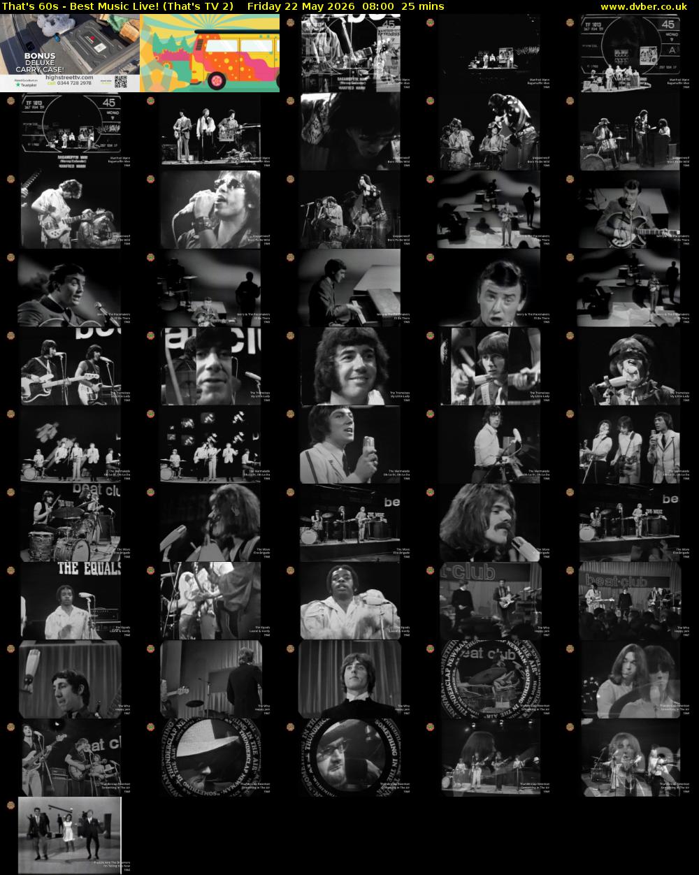 That's 60s - Best Music Live! (That's TV 2) Friday 22 May 2026 08:00 - 08:25