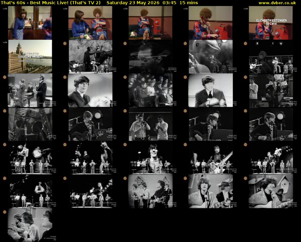 That's 60s - Best Music Live! (That's TV 2) Saturday 23 May 2026 03:45 - 04:00