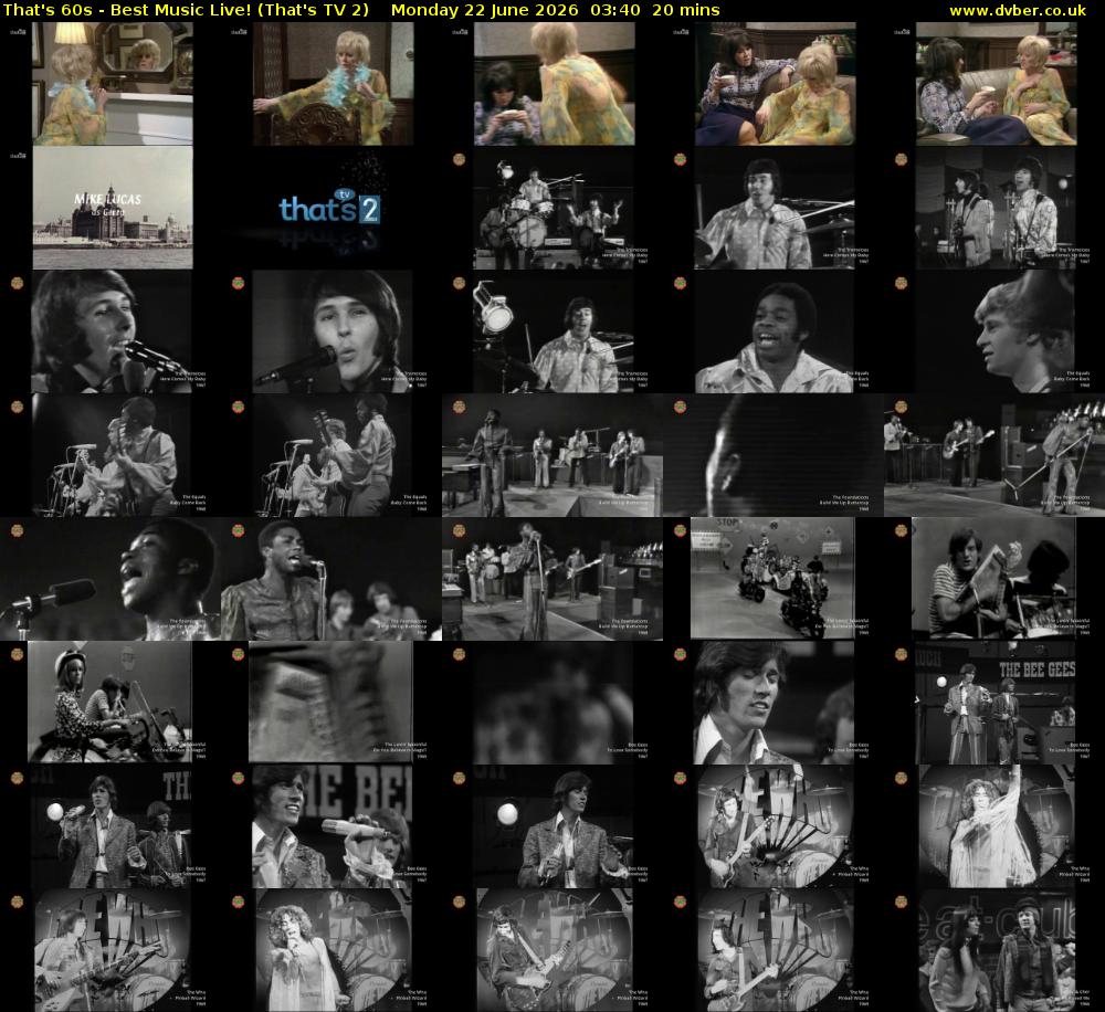 That's 60s - Best Music Live! (That's TV 2) Monday 22 June 2026 03:40 - 04:00