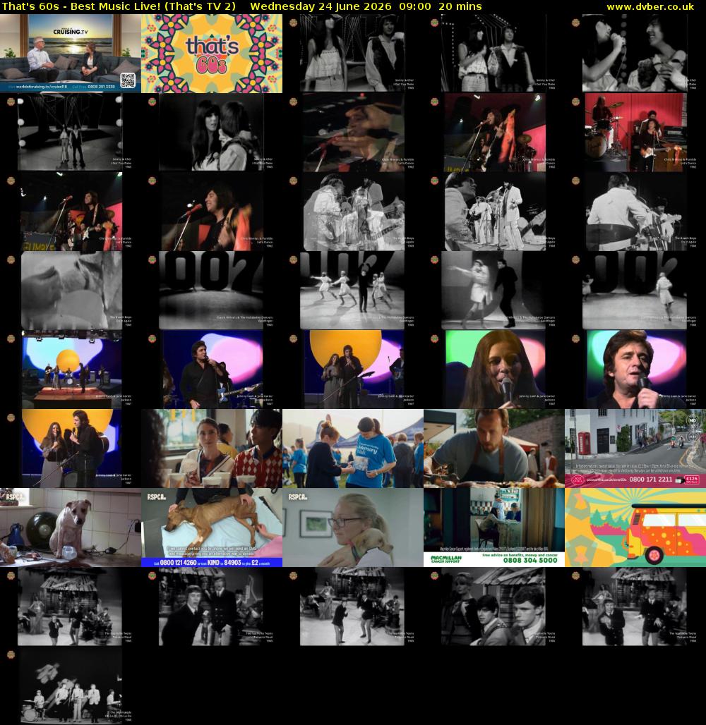 That's 60s - Best Music Live! (That's TV 2) Wednesday 24 June 2026 09:00 - 09:20