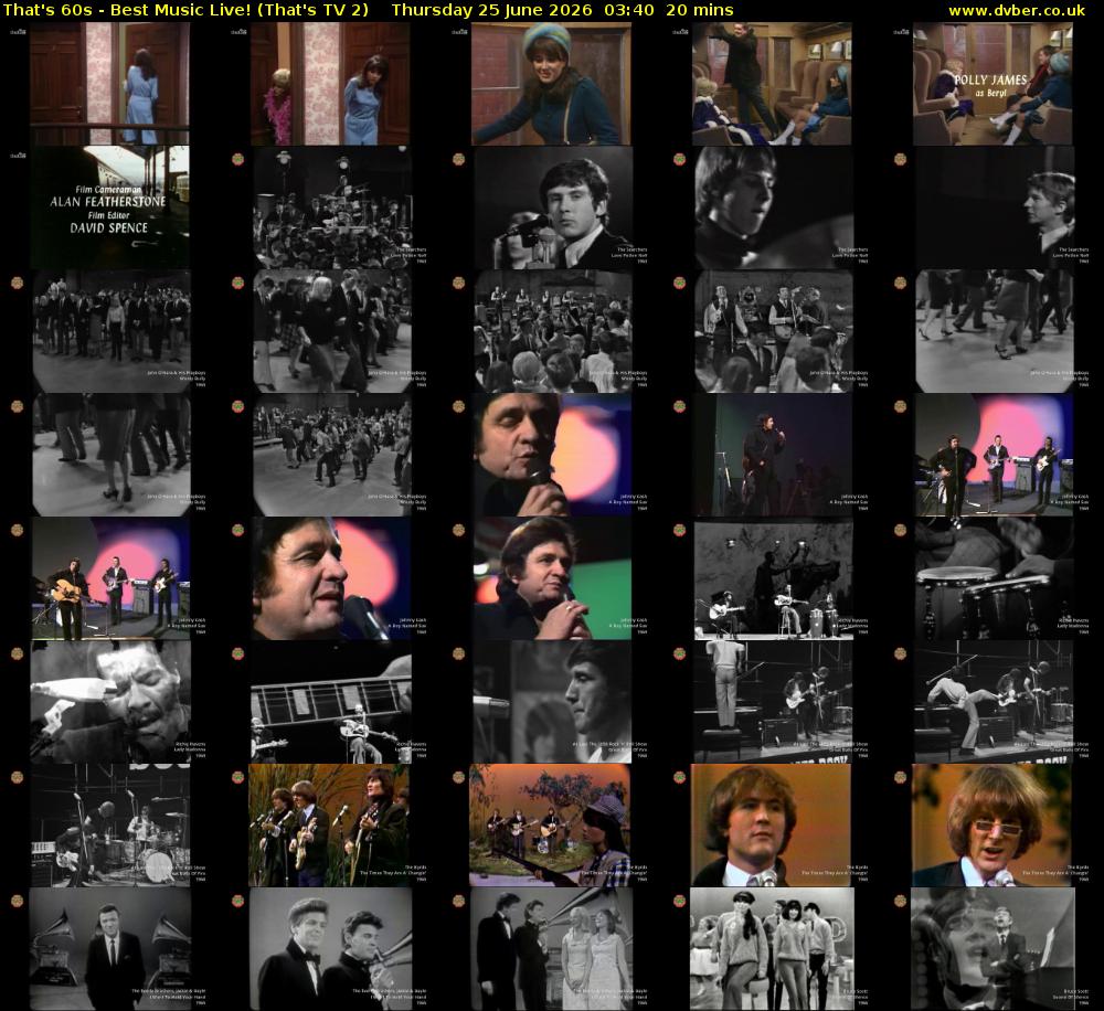 That's 60s - Best Music Live! (That's TV 2) Thursday 25 June 2026 03:40 - 04:00
