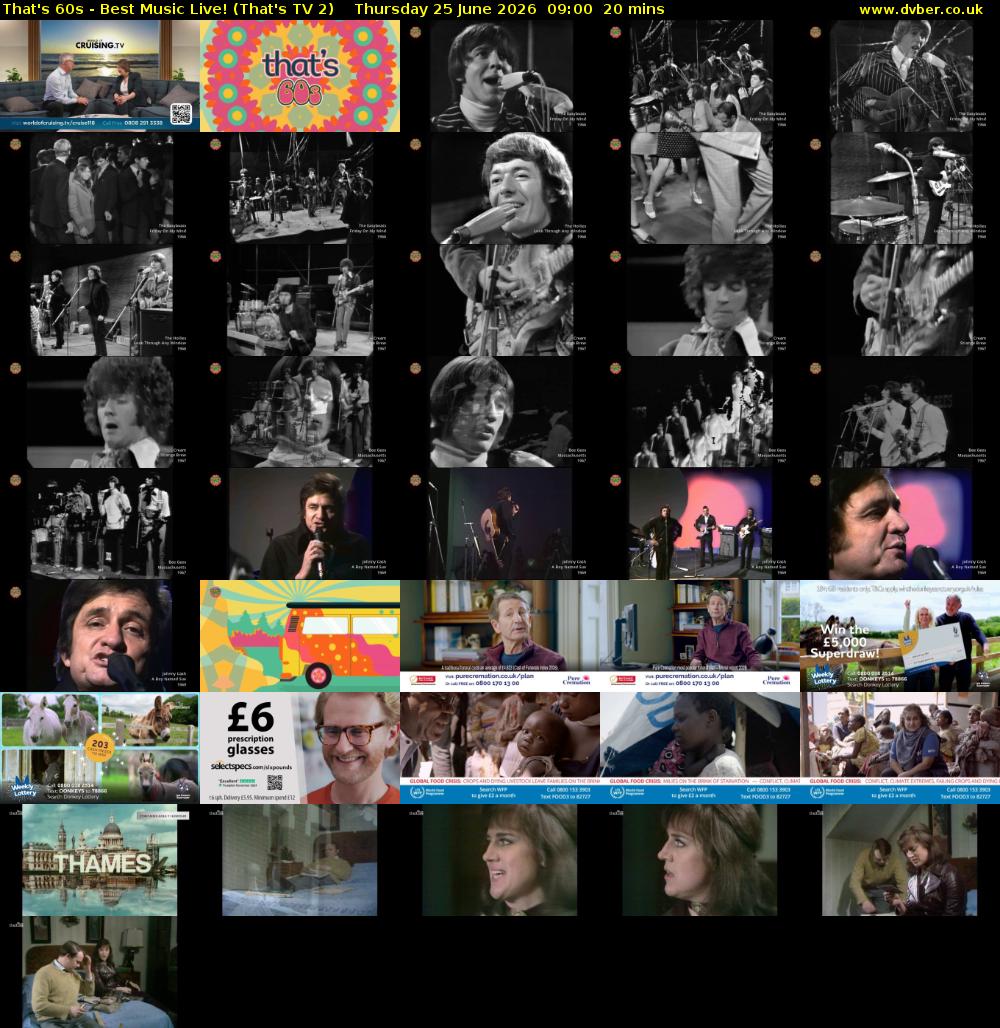 That's 60s - Best Music Live! (That's TV 2) Thursday 25 June 2026 09:00 - 09:20