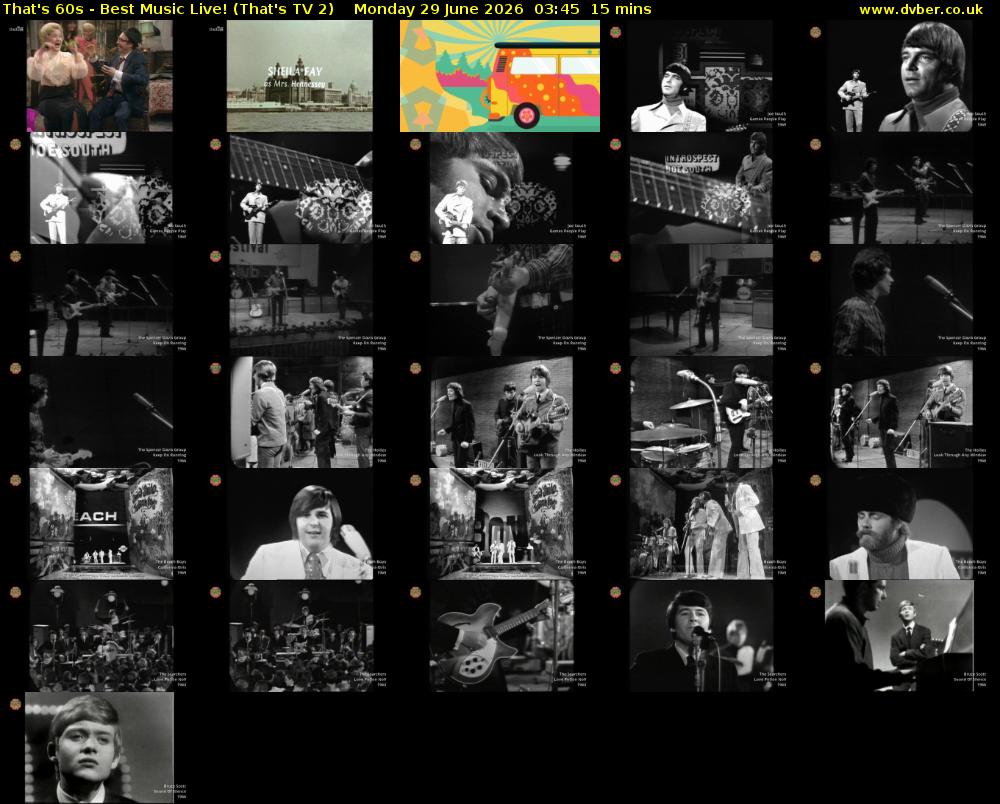 That's 60s - Best Music Live! (That's TV 2) Monday 29 June 2026 03:45 - 04:00