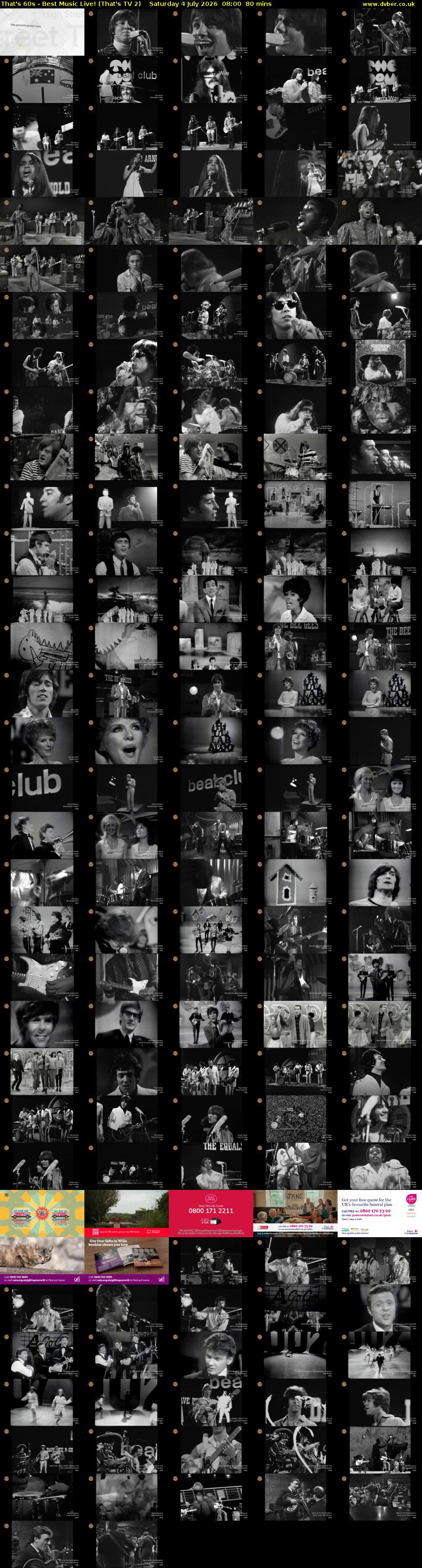 That's 60s - Best Music Live! (That's TV 2) Saturday 4 July 2026 08:00 - 09:20