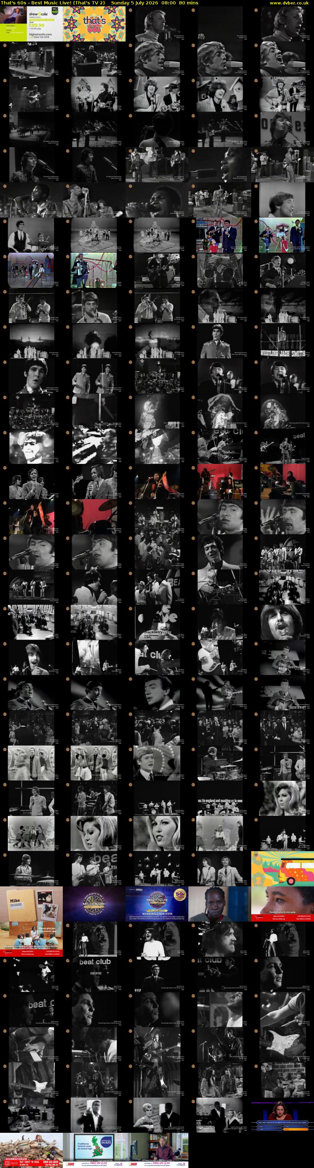 That's 60s - Best Music Live! (That's TV 2) Sunday 5 July 2026 08:00 - 09:20