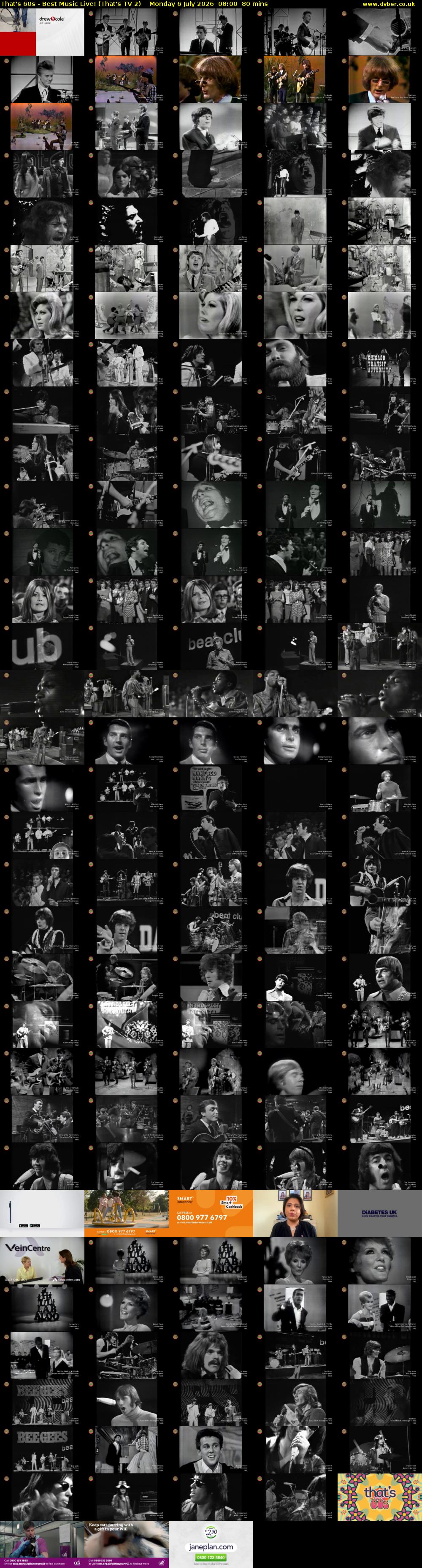 That's 60s - Best Music Live! (That's TV 2) Monday 6 July 2026 08:00 - 09:20