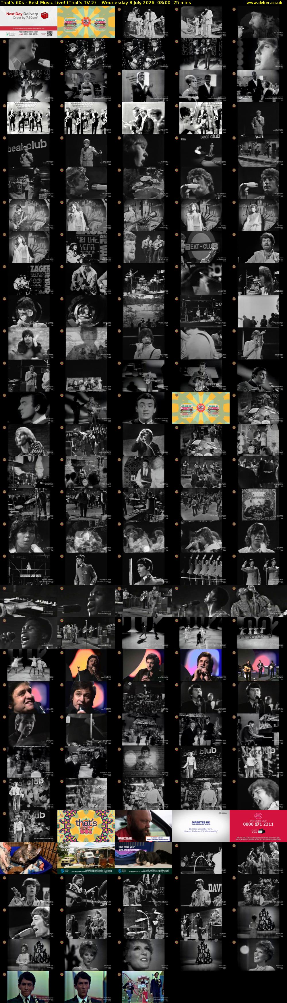 That's 60s - Best Music Live! (That's TV 2) Wednesday 8 July 2026 08:00 - 09:15