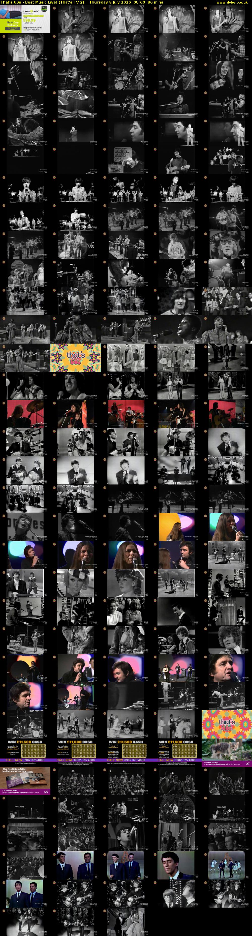 That's 60s - Best Music Live! (That's TV 2) Thursday 9 July 2026 08:00 - 09:20