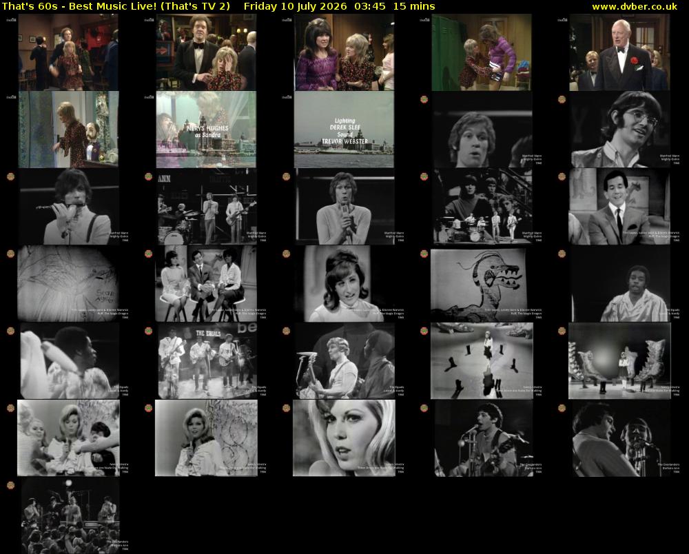 That's 60s - Best Music Live! (That's TV 2) Friday 10 July 2026 03:45 - 04:00