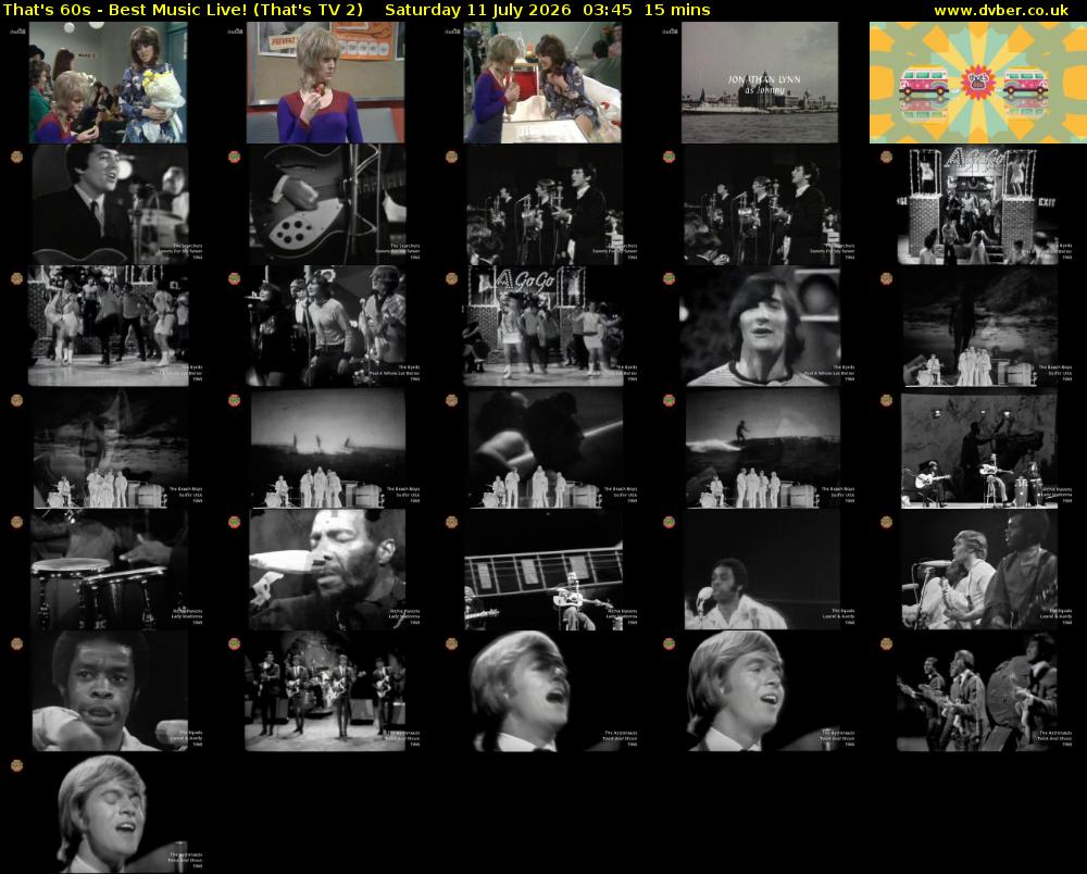 That's 60s - Best Music Live! (That's TV 2) Saturday 11 July 2026 03:45 - 04:00