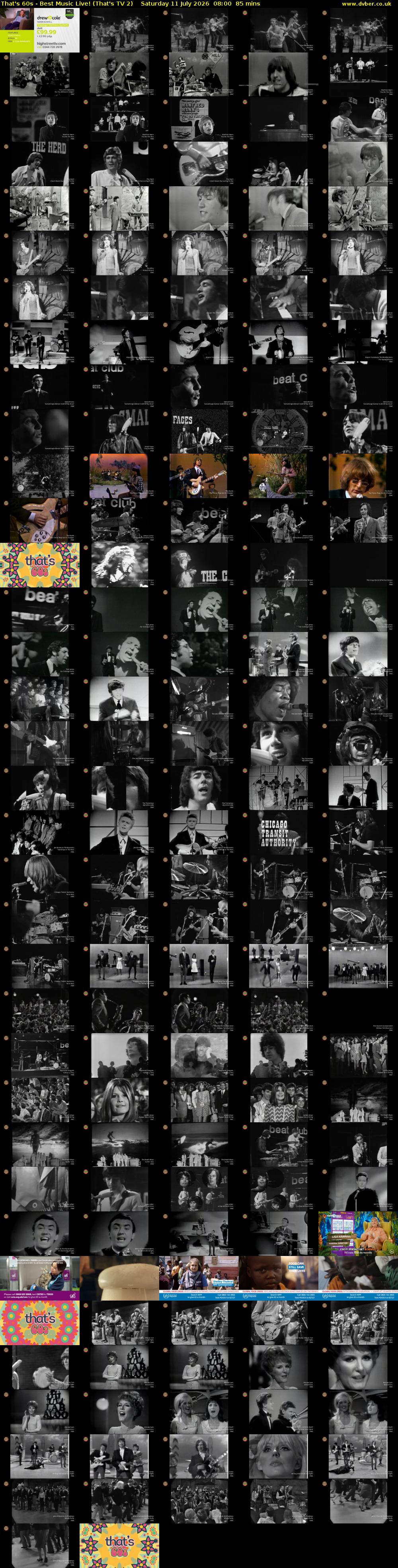 That's 60s - Best Music Live! (That's TV 2) Saturday 11 July 2026 08:00 - 09:25