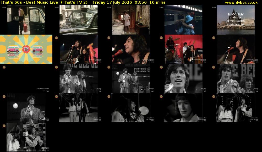 That's 60s - Best Music Live! (That's TV 2) Friday 17 July 2026 03:50 - 04:00