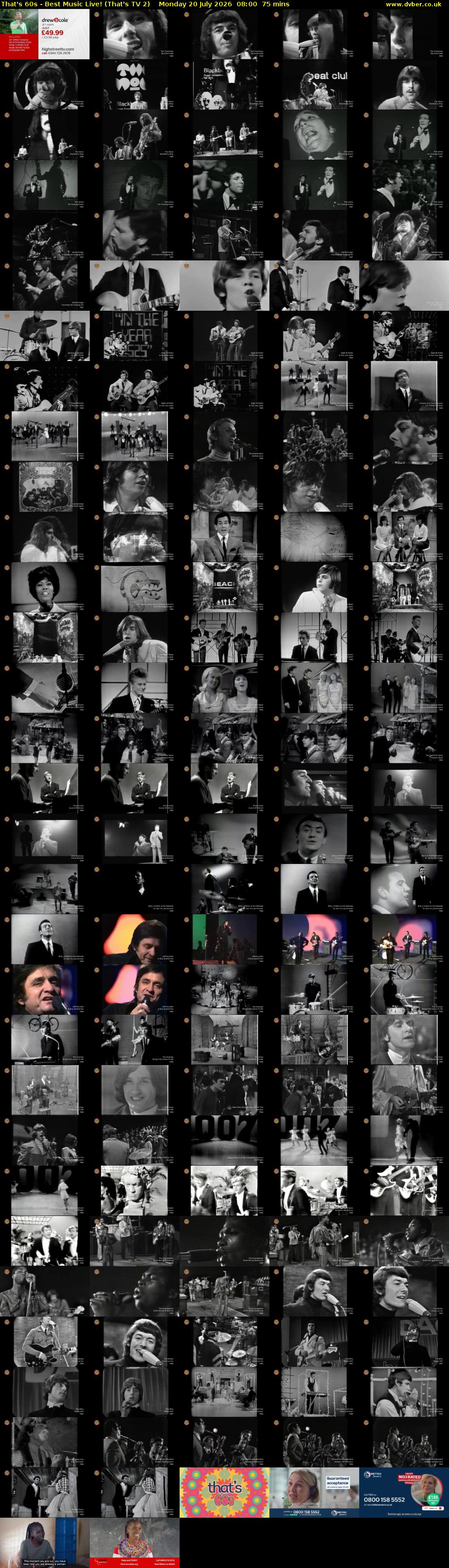 That's 60s - Best Music Live! (That's TV 2) Monday 20 July 2026 08:00 - 09:15