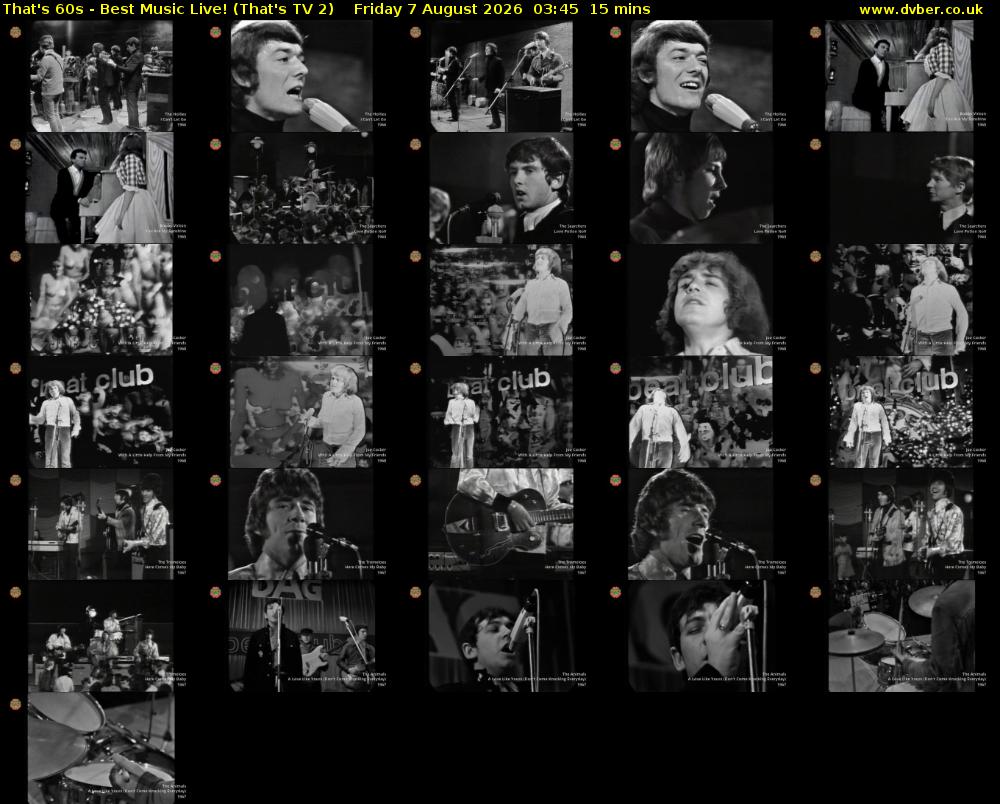 That's 60s - Best Music Live! (That's TV 2) Friday 7 August 2026 03:45 - 04:00