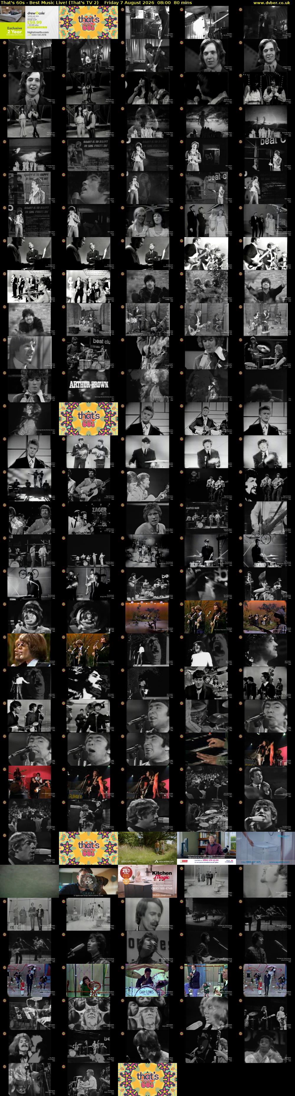 That's 60s - Best Music Live! (That's TV 2) Friday 7 August 2026 08:00 - 09:20