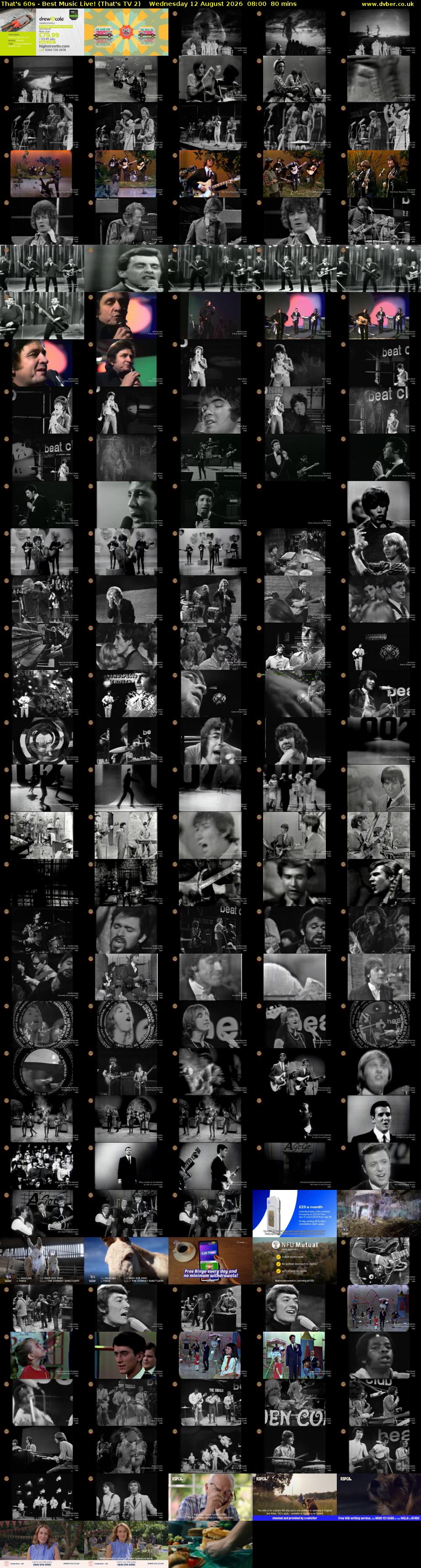 That's 60s - Best Music Live! (That's TV 2) Wednesday 12 August 2026 08:00 - 09:20
