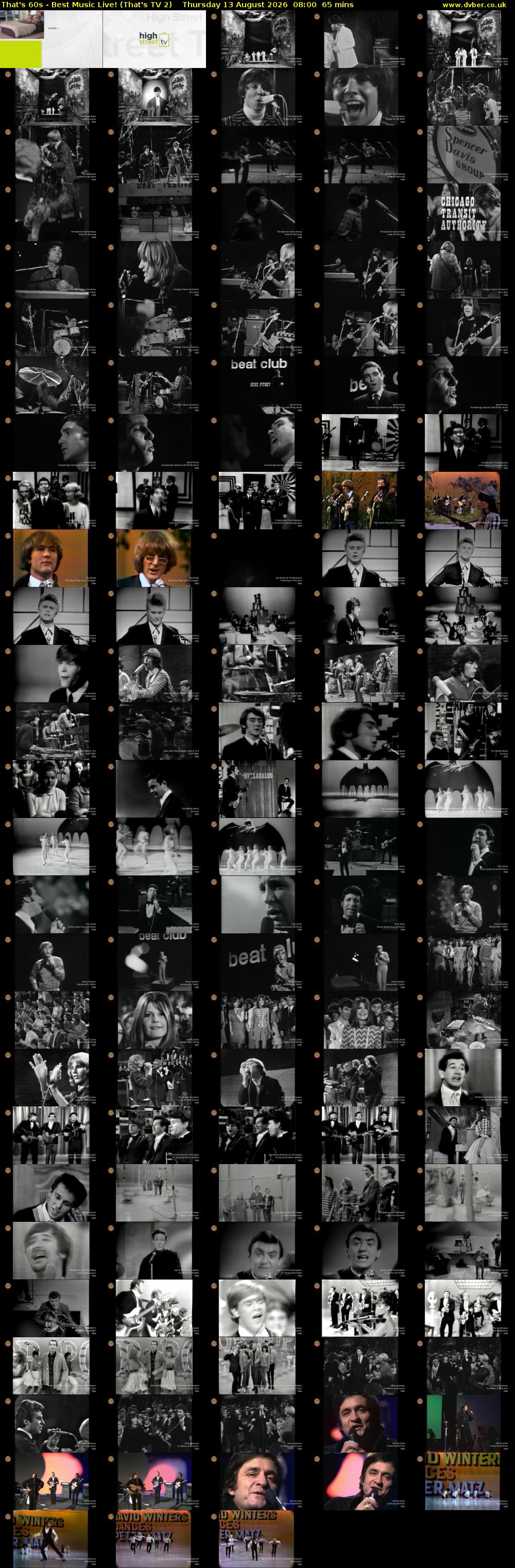 That's 60s - Best Music Live! (That's TV 2) Thursday 13 August 2026 08:00 - 09:05
