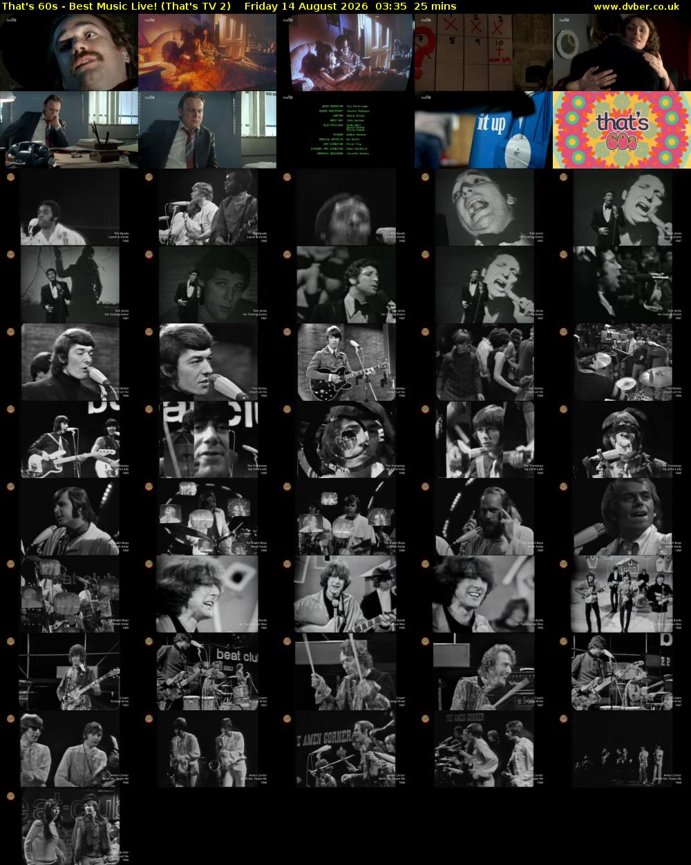 That's 60s - Best Music Live! (That's TV 2) Friday 14 August 2026 03:35 - 04:00