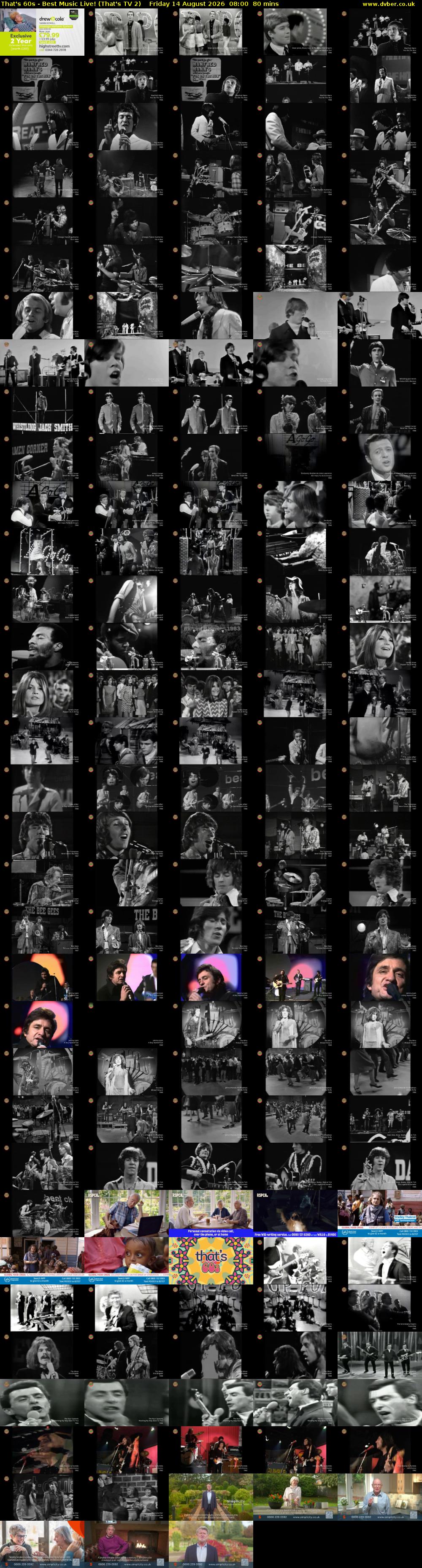 That's 60s - Best Music Live! (That's TV 2) Friday 14 August 2026 08:00 - 09:20