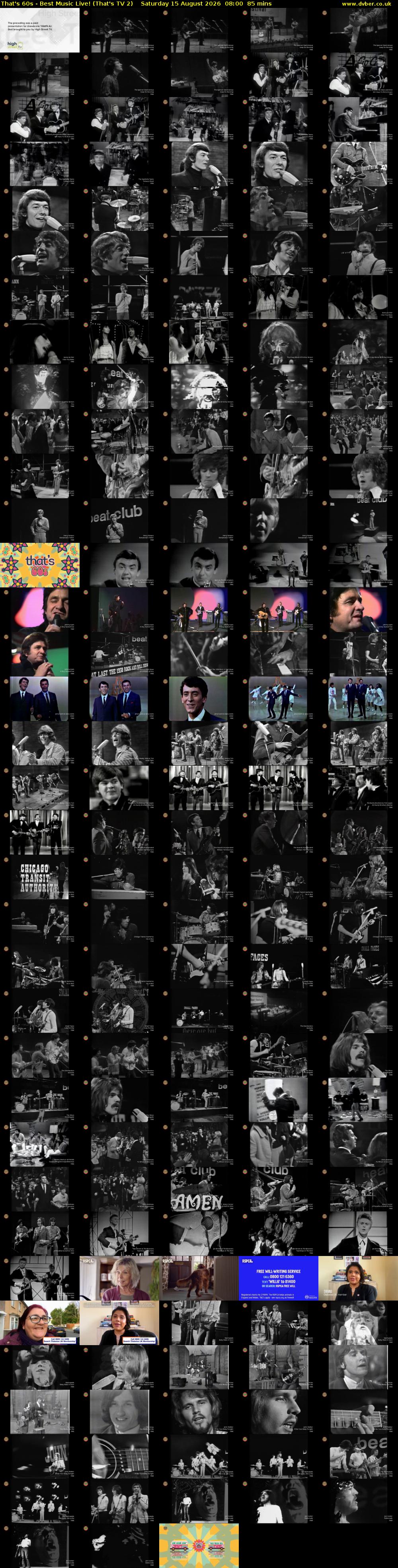That's 60s - Best Music Live! (That's TV 2) Saturday 15 August 2026 08:00 - 09:25