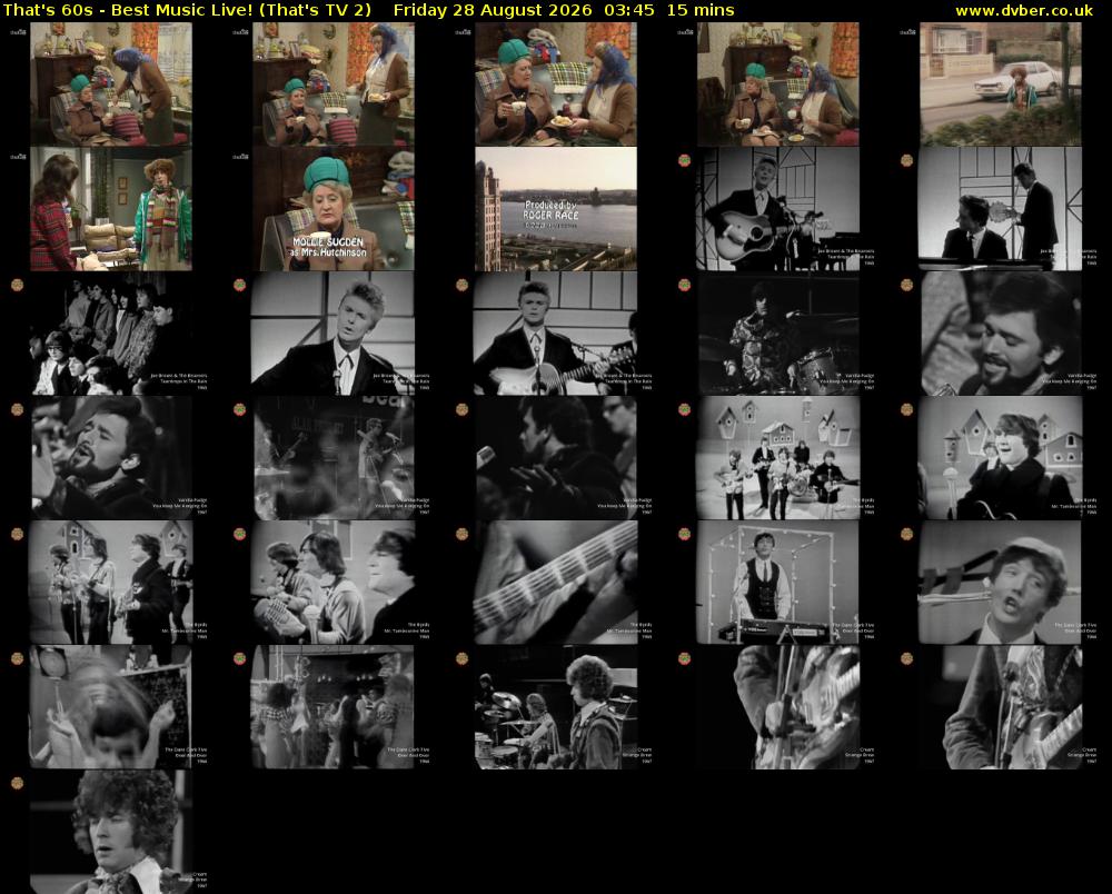 That's 60s - Best Music Live! (That's TV 2) Friday 28 August 2026 03:45 - 04:00