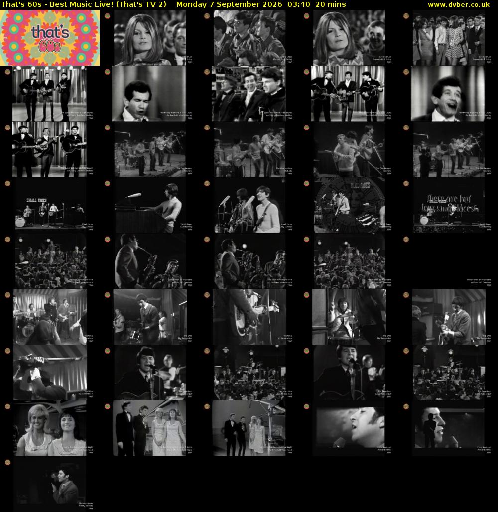 That's 60s - Best Music Live! (That's TV 2) Monday 7 September 2026 03:40 - 04:00