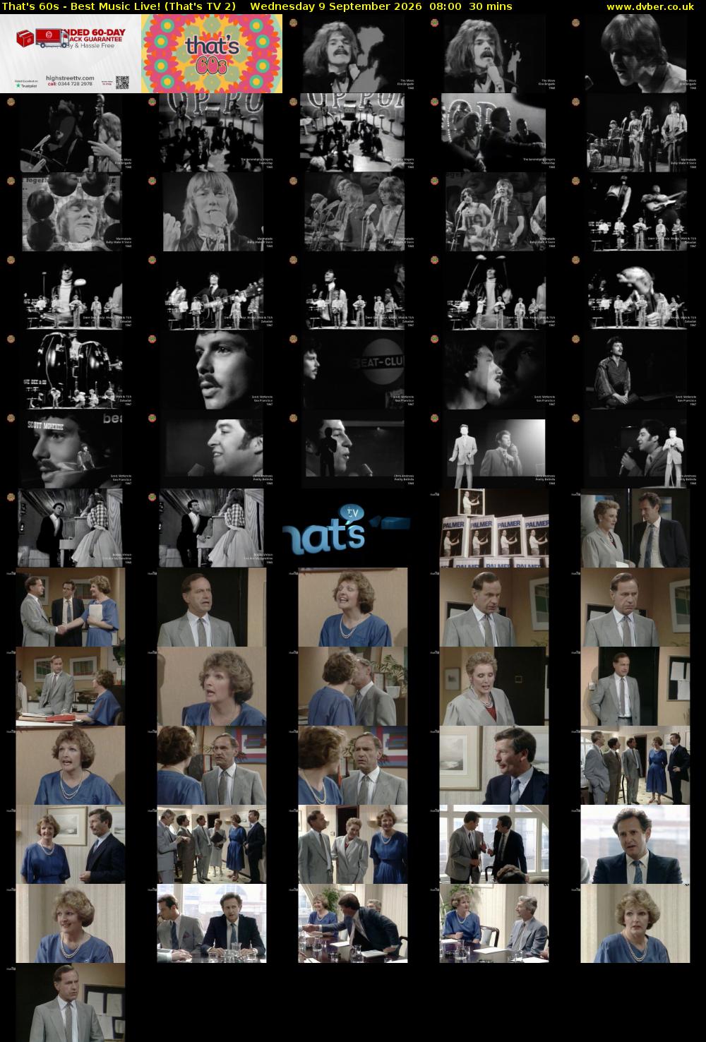 That's 60s - Best Music Live! (That's TV 2) Wednesday 9 September 2026 08:00 - 08:30