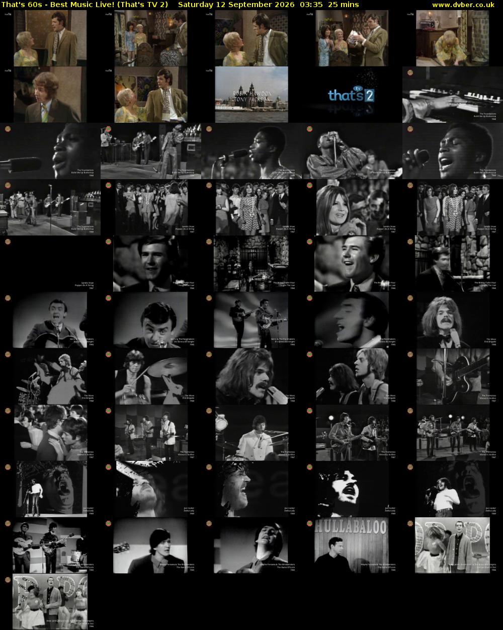 That's 60s - Best Music Live! (That's TV 2) Saturday 12 September 2026 03:35 - 04:00